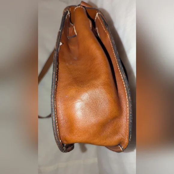 Patricia Nash Heritage Cadiz Leather Satchel Crossbody Bag VGUC Brown - Picture 6 of 14